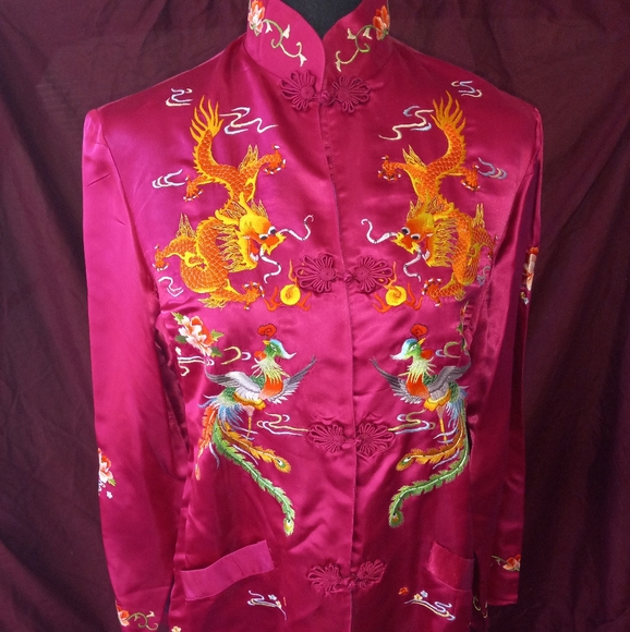 Red silk Chinese blouse (new years deals!!!!!) - Picture 1 of 5